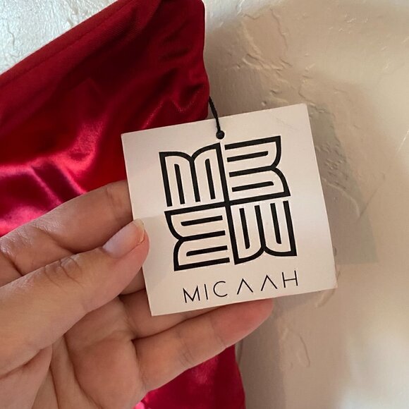 Micaah Eva Satin Gown in Red Size Small New with Tags - Picture 13 of 14